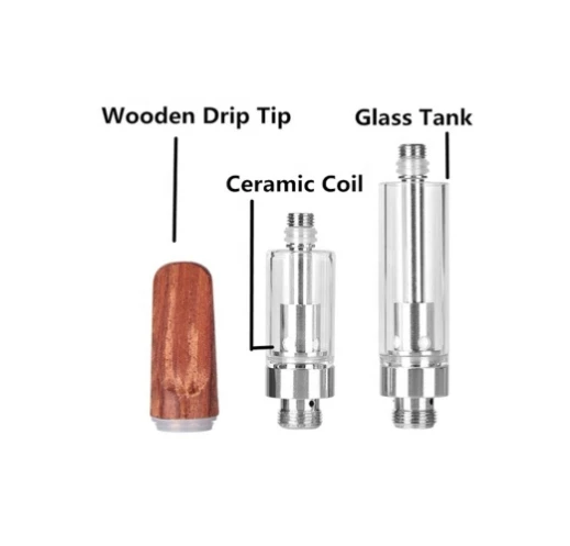Dica de gotejamento CBD CBD CARTURIGED, 510 PROVA DE PROVA DE PROVA DE PARTE DE PARA PROVA COM Bobina de cerâmica de 1.2OHM para caixa de bateria Mod e CBD/caneta vape de óleo grossa (descartável, 1,0 ml, sem nicotina)