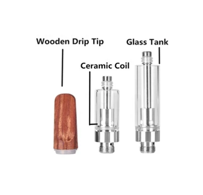 Dica de gotejamento CBD CBD CARTURIGED, 510 PROVA DE PROVA DE PROVA DE PARTE DE PARA PROVA COM Bobina de cerâmica de 1.2OHM para caixa de bateria Mod e CBD/caneta vape de óleo grossa (descartável, 1,0 ml, sem nicotina)